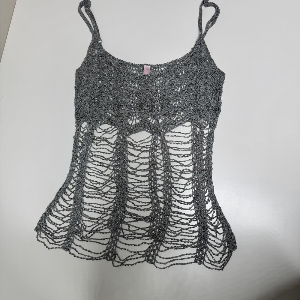 Victoria’s Secret Gray Crochet Women Top